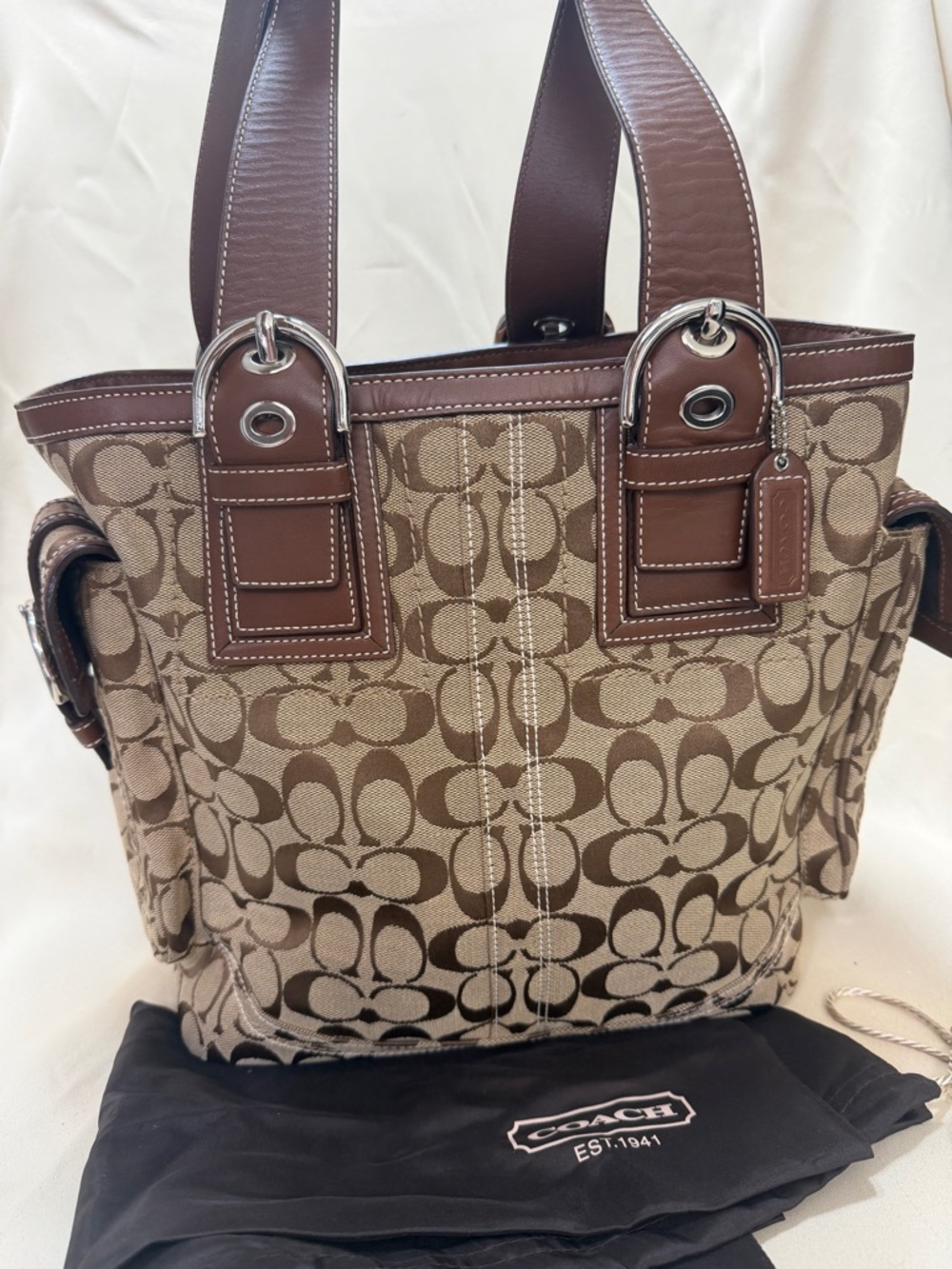 Y2k Coach Soho Large Signature Hobo jacquard purse tote large vintage